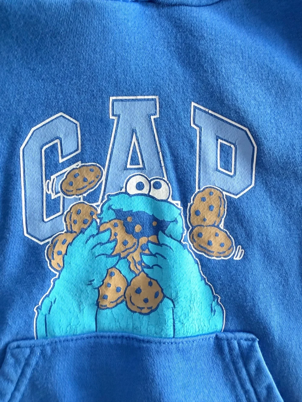 GAP 5T Blue Cookie Monster Hooded Sweatshirt